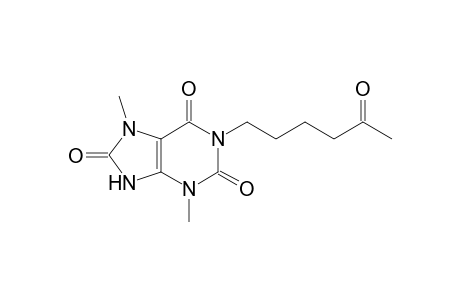 1-(5-ketohexyl)-3,7-dimethyl-9H-purine-2,6,8-trione
