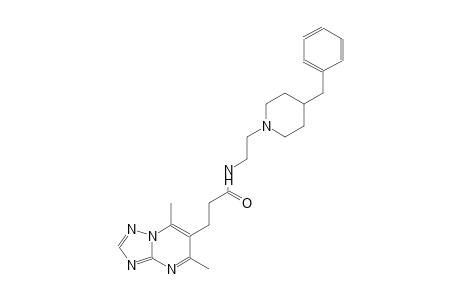 [1,2,4]triazolo[1,5-a]pyrimidine-6-propanamide, 5,7-dimethyl-N-[2-[4-(phenylmethyl)-1-piperidinyl]ethyl]-