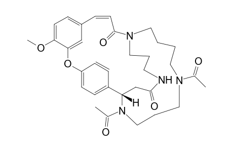 6-Oxa-15,20,24,27-tetraazatetracyclo[13.9.6.22,5.17,11]tritriaconta-2,4,7,9,11(31),12,32-heptaene-14,26-dione, 20,24-diacetyl-8-methoxy-, [S-(Z)]-