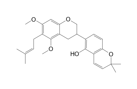 5,7-Dimethoxy-3-(1-hydroxy-6,6-dimethylbenzo[b]pyran-2-yl)-6-(isopent-2-en-1-yl)dihydrobenzo[b]pyran