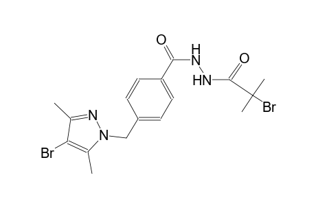 4-[(4-bromo-3,5-dimethyl-1H-pyrazol-1-yl)methyl]-N'-(2-bromo-2-methylpropanoyl)benzohydrazide