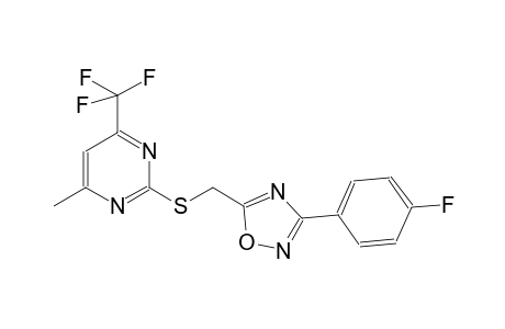 2-({[3-(4-fluorophenyl)-1,2,4-oxadiazol-5-yl]methyl}sulfanyl)-4-methyl-6-(trifluoromethyl)pyrimidine