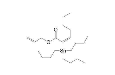 2-Heptenoic acid, 2-(tributylstannyl)-, 2-propenyl ester, (E)-