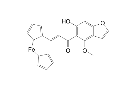 (E)-Cyclopenta-2,4-dienyl(2-(3-(6-hydroxy-4-methoxybenzofuran-5-yl)-3-oxoprop-1-enyl)cyclopenta-2,4-dienyl)iron