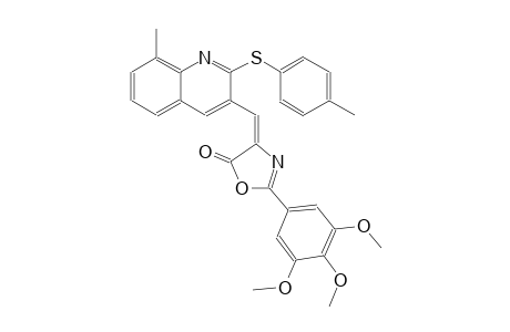 5(4H)-oxazolone, 4-[[8-methyl-2-[(4-methylphenyl)thio]-3-quinolinyl]methylene]-2-(3,4,5-trimethoxyphenyl)-, (4E)-