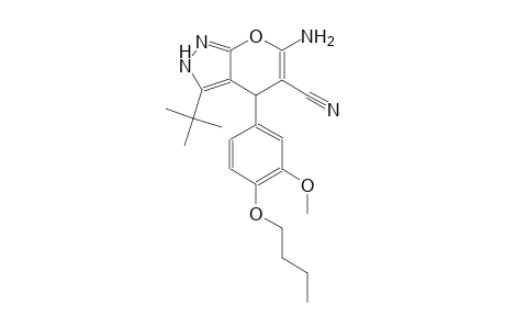 6-amino-4-(4-butoxy-3-methoxyphenyl)-3-tert-butyl-2,4-dihydropyrano[2,3-c]pyrazole-5-carbonitrile