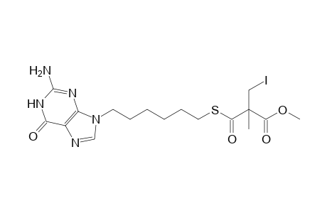 2-[6-(2-Amino-6-oxo-1,6-dihydro-purin-9-yl)-hexylsulfanylcarbonyl]-3-iodo-2-methyl-propionic acid methyl ester