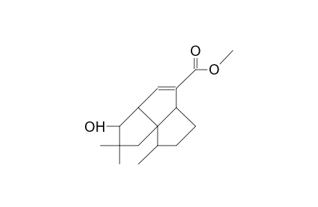 6,6,9-Trimethyl-5-hydroxy-tricyclo(6.3.0.0/4,8/)undec-2-en-2-carboxylic acid, methyl ester
