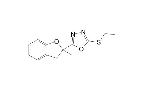 2-(2',3'-Dihydro-2'-ethylbenzo[b]furan-2'-yl)-5-ethylsulfanyl-[1,3,4]oxadiazole