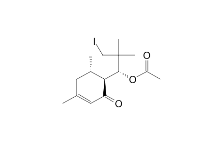 2-Cyclohexen-1-one, 6-[1-(acetyloxy)-3-iodo-2,2-dimethylpropyl]-3,5-dimethyl-, [5.alpha.,6.beta.(R*)]-(.+-.)-