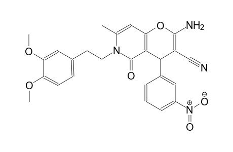2-amino-6-[2-(3,4-dimethoxyphenyl)ethyl]-7-methyl-4-(3-nitrophenyl)-5-oxo-5,6-dihydro-4H-pyrano[3,2-c]pyridine-3-carbonitrile