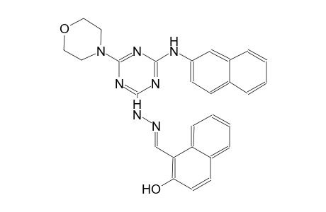 1-naphthalenecarboxaldehyde, 2-hydroxy-, [4-(4-morpholinyl)-6-(2-naphthalenylamino)-1,3,5-triazin-2-yl]hydrazone