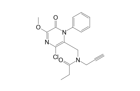 6-(N-(1-oxopropyl)-2-propynylaminomethyl)-5-chloro-3-methoxy-1-phenyl-2(1H)-pyrazinone