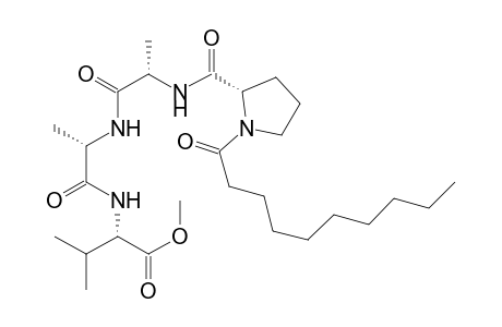 L-Valine, N-[N-[N-[1-(1-oxodecyl)-L-prolyl]-L-alanyl]-L-alanyl]-, methyl ester