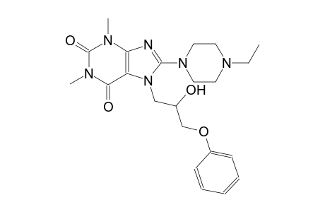 8-(4-ethyl-1-piperazinyl)-7-(2-hydroxy-3-phenoxypropyl)-1,3-dimethyl-3,7-dihydro-1H-purine-2,6-dione