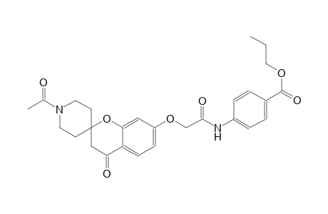 propyl 4-(2-((1'-acetyl-4-oxospiro[chroman-2,4'-piperidin]-7-yl)oxy)acetamido)benzoate