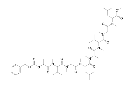 L-Leucine, N-methyl-N-[N-methyl-N-[N-methyl-N-[N-methyl-N-[N-methyl-N-[N-methyl-N-[N-methyl-N-[N-methyl-N-[(phenylmethoxy)carbonyl]-L-alanyl]-L-valyl]glycyl]-L-leucyl]-L-alanyl]-L-valyl]glycyl]-, methyl ester