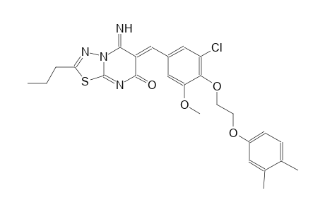 (6Z)-6-{3-chloro-4-[2-(3,4-dimethylphenoxy)ethoxy]-5-methoxybenzylidene}-5-imino-2-propyl-5,6-dihydro-7H-[1,3,4]thiadiazolo[3,2-a]pyrimidin-7-one