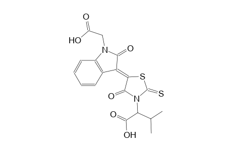 2-{(5Z)-5-[1-(carboxymethyl)-2-oxo-1,2-dihydro-3H-indol-3-ylidene]-4-oxo-2-thioxo-1,3-thiazolidin-3-yl}-3-methylbutanoic acid