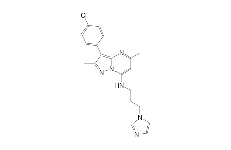 N-[3-(4-chlorophenyl)-2,5-dimethylpyrazolo[1,5-a]pyrimidin-7-yl]-N-[3-(1H-imidazol-1-yl)propyl]amine