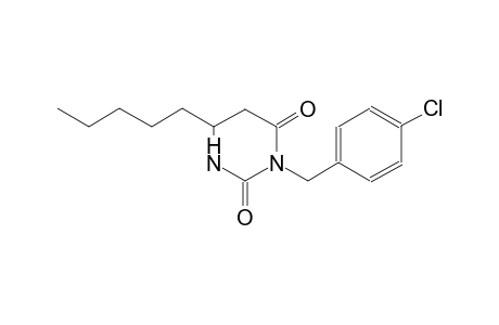 2,4(1H,3H)-pyrimidinedione, 3-[(4-chlorophenyl)methyl]dihydro-6-pentyl-