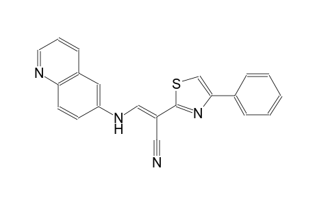 (2E)-2-(4-phenyl-1,3-thiazol-2-yl)-3-(6-quinolinylamino)-2-propenenitrile