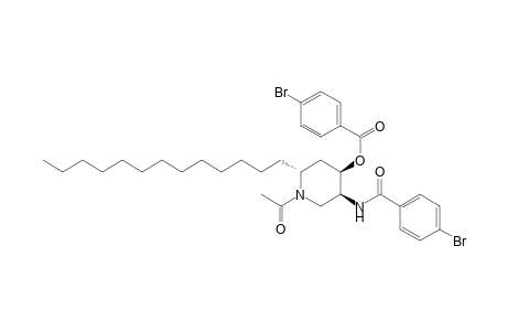 Benzoic acid, 4-bromo-, 1-acetyl-5-[(4-bromobenzoyl)amino]-2-tridecyl-4-piperidinyl ester, [2R-(2.alpha.,4.beta.,5.beta.)]-
