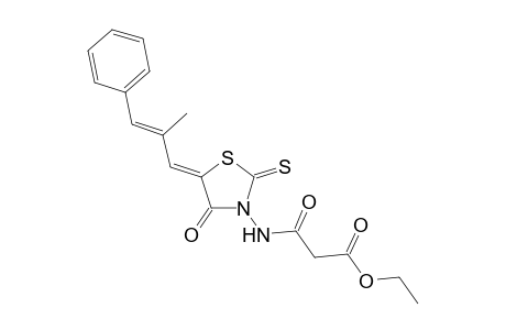 3-keto-3-[[(5Z)-4-keto-5-[(E)-2-methyl-3-phenyl-prop-2-enylidene]-2-thioxo-thiazolidin-3-yl]amino]propionic acid ethyl ester