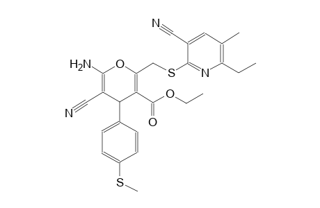 4H-pyran-3-carboxylic acid, 6-amino-5-cyano-2-[[(3-cyano-6-ethyl-5-methyl-2-pyridinyl)thio]methyl]-4-[4-(methylthio)phenyl]-, ethyl ester