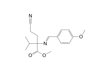 DL-Valine, 2-(2-cyanoethyl)-N-[(4-methoxyphenyl)methylene]-, methyl ester