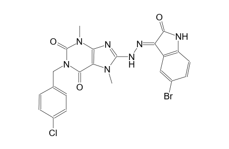 8-[(2E)-2-(5-bromo-2-oxo-1,2-dihydro-3H-indol-3-ylidene)hydrazino]-1-(4-chlorobenzyl)-3,7-dimethyl-3,7-dihydro-1H-purine-2,6-dione