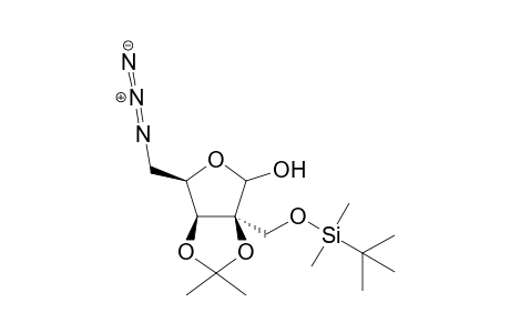 5-Azido-2-C-(tert-butyldimethyl)silyloxymethyl-5-deoxy-2,3-Oisopropylidene-D-lyxofuranose