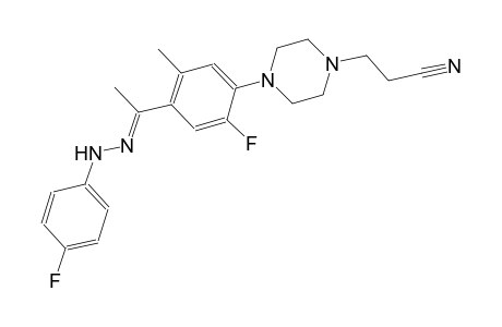 3-(4-{2-fluoro-4-[(1E)-N-(4-fluorophenyl)ethanehydrazonoyl]-5-methylphenyl}-1-piperazinyl)propanenitrile