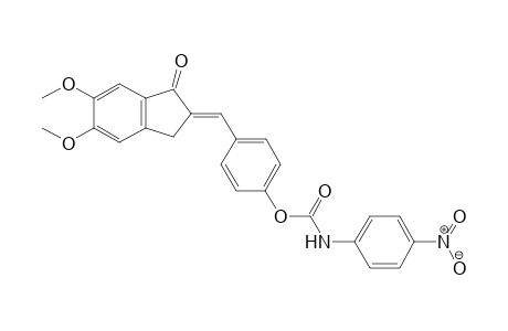 (E)-4-[(5,6-Dimethoxy-1-oxo-1,3-dihydro-2H-inden-2-ylidene)methyl]phenyl (4-nitrophenyl) carbamate