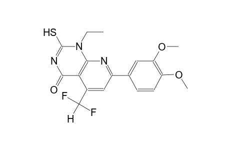 pyrido[2,3-d]pyrimidin-4(1H)-one, 5-(difluoromethyl)-7-(3,4-dimethoxyphenyl)-1-ethyl-2-mercapto-