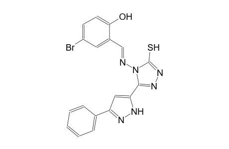 4-bromo-2-((E)-{[3-(3-phenyl-1H-pyrazol-5-yl)-5-sulfanyl-4H-1,2,4-triazol-4-yl]imino}methyl)phenol