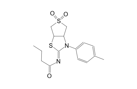 N-((2Z)-3-(4-methylphenyl)-5,5-dioxidotetrahydrothieno[3,4-d][1,3]thiazol-2(3H)-ylidene)butanamide