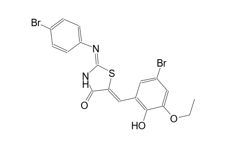 (2E,5Z)-5-(5-bromo-3-ethoxy-2-hydroxybenzylidene)-2-[(4-bromophenyl)imino]-1,3-thiazolidin-4-one