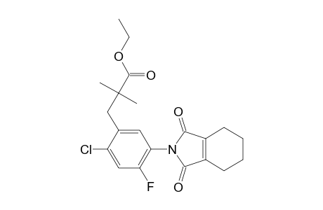 Benzenepropanoic acid, 2-chloro-4-fluoro-5-(1,3,4,5,6,7-hexahydro-1,3-dioxo-2H-isoindol-2-yl)-alpha,alpha-dimethyl-, ethyl ester