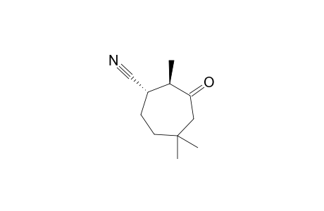 (1S,2R)-2,5,5-trimethyl-3-oxidanylidene-cycloheptane-1-carbonitrile