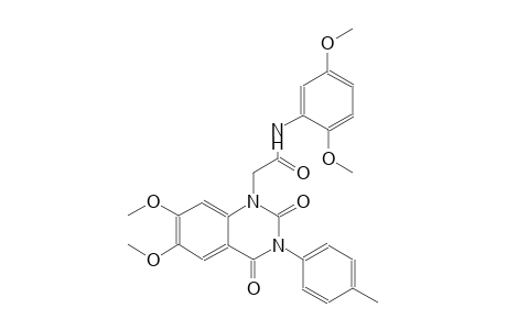2-(6,7-dimethoxy-3-(4-methylphenyl)-2,4-dioxo-3,4-dihydro-1(2H)-quinazolinyl)-N-(2,5-dimethoxyphenyl)acetamide
