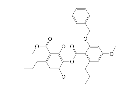 Benzoic acid, 2,4-dihydroxy-3-[[4-methoxy-2-(phenylmethoxy)-6-propylbenzoyl]oxy]-6-propyl-, methyl ester