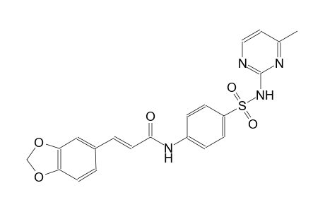 (2E)-3-(1,3-benzodioxol-5-yl)-N-(4-{[(4-methyl-2-pyrimidinyl)amino]sulfonyl}phenyl)-2-propenamide
