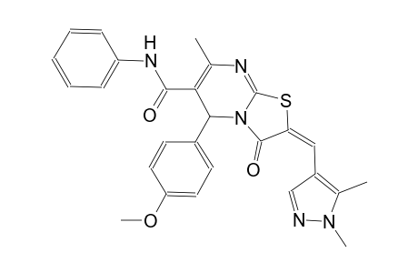 (2E)-2-[(1,5-dimethyl-1H-pyrazol-4-yl)methylene]-5-(4-methoxyphenyl)-7-methyl-3-oxo-N-phenyl-2,3-dihydro-5H-[1,3]thiazolo[3,2-a]pyrimidine-6-carboxamide