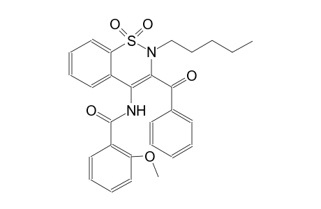 N-(3-benzoyl-1,1-dioxido-2-pentyl-2H-1,2-benzothiazin-4-yl)-2-methoxybenzamide