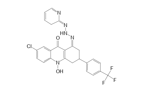 (1Z)-7-Chloro-10-hydroxy-1-[(3E)-3-(2(3H)-pyridinylidene)triazanylidene]-3-[4-(trifluoromethyl)phenyl]-1,3,4,10-tetrahydro-9(2H)-acridinone