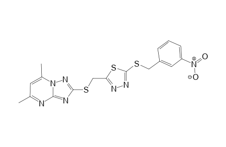 2-((5,7-Dimethyl-[1,2,4]triazolo[1,5-a]pyrimidin-2-ylthio)methyl)-5-(3-nitrobenzylthio)-1,3,4-thiadiazole