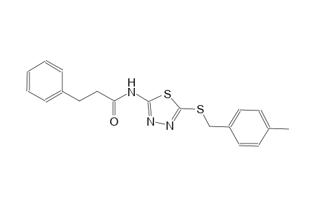N-{5-[(4-methylbenzyl)sulfanyl]-1,3,4-thiadiazol-2-yl}-3-phenylpropanamide