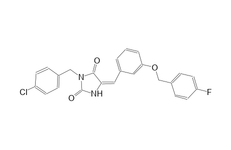 (5E)-3-(4-chlorobenzyl)-5-{3-[(4-fluorobenzyl)oxy]benzylidene}-2,4-imidazolidinedione