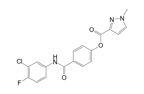 1H-Pyrazole-3-carboxylic acid, 1-methyl-, 4-[[(3-chloro-4-fluorophenyl)amino]carbonyl]phenyl ester